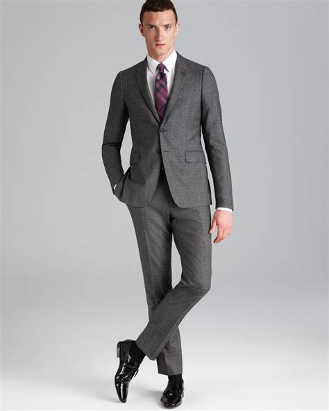 burberry gray blue plaid suit|Burberry suits saks.